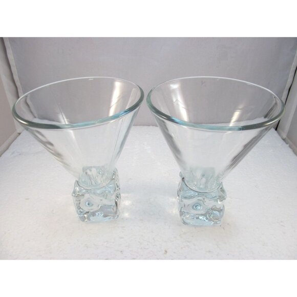 Set of 2 Vintage Disaronno Melting Ice Cube Base Martini Glasses Made in Italy - Picture 16 of 16